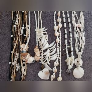Lot of 9 handmade shell necklaces (benefits 503c animal rescue)